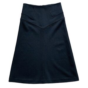 Diane Von Furstenberg A-Line Knee Length Black Skirt Sz 6